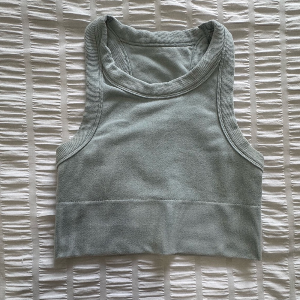 ALO Seamless Delight High Neck Bra in Seafoam